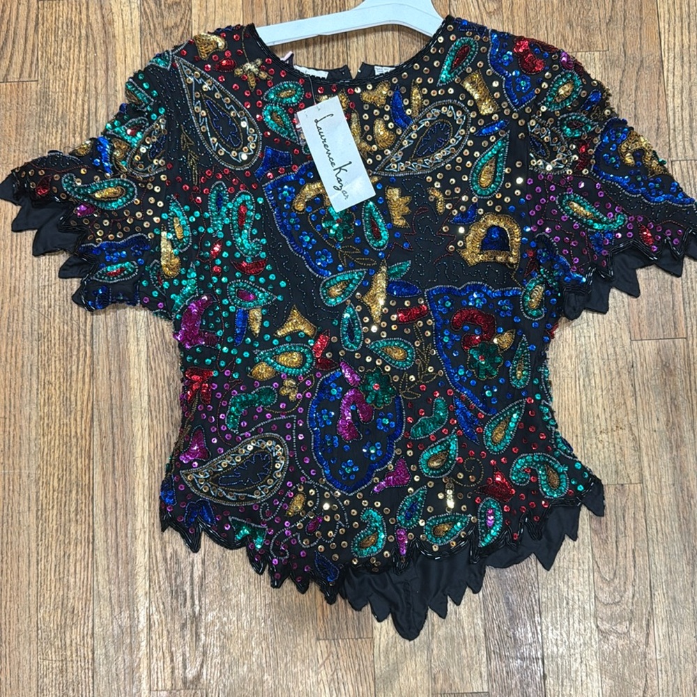 Laurence Kazar sequin shirt. Marked size XL.